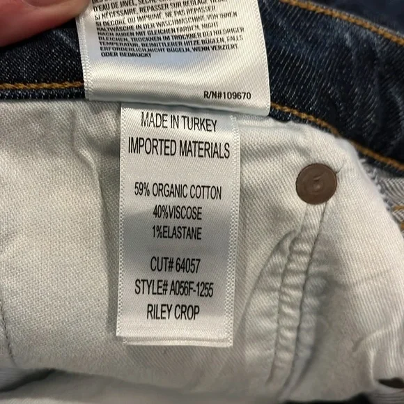 Agolde Riley High Rise Straight Crop Jeans